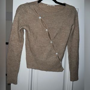 Nude side button sweater